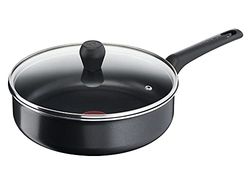 Tefal B55532 Easy Cook & Clean stoofpan 24 cm | incl. glazen deksel | anti-aanbaklaag | veilig | thermosignaal | stabiele bodem | meetschaal | zacht koken | zwart