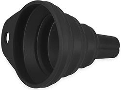 Imbuto in silicone da cucina, 4 misure, imbuto pieghevole da cucina, piccolo imbuto per trasferimento di liquidi, 10 cm, nero
