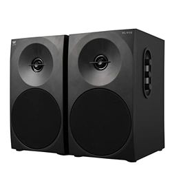 Woxter Dynamic Line 410 – Altavoces estéreo 2.0 Autoamplificados con 150W de potencia, Madera, Woofer de 4 pulgadas, 2 Tweeter, 3.5 mm, RCA, Control volumen, agudos, graves, Negro