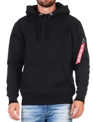 Alpha Industries EMB Hoody Sweat met capuchon voor heren Black