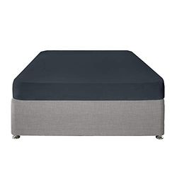 Serene - Sábana Bajera Ajustable de fácil Cuidado de 32 cm de Profundidad - Tamaño de Cama Doble en Azul Marino