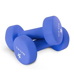 Yes4All D1MY Hexagonales Par de mancuernas de neopreno (1 kg to 7 kg) - Pesos Fitness, Azul oscuro vivo - 5,4 KG x 2