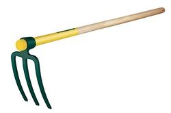 Leborgne 406111 gesmede 3-Prong vork schoffel met houten handvat