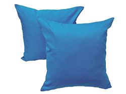 Örngott med fyllning, dekorativ kudde 2 stycken av 100% bomullssamling, koncept, färg och storlek valbar (örngott med fyllning set om 2 – 40 x 40 cm, himmelsblå)