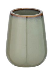 WENKO Porte-brosse à dents Sirmione en céramique, avec rebord de gobelet accentué en cuivre, gobelet pour la brosse à dents et la pâte dentifrice, accessoire de salle de bain décoratif, Ø8x10,5cm