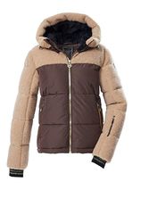 Killtec Giacca trapuntata da donna con cappuccio e paraneve rimovibile KSW 111 WMN SKI QLTD JCKT, marrone scuro, 44, 43616-000