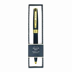 DRAEGER Paris Balpen in de kleur nachtblauw en goud, beste leraar, gepersonaliseerde tekst, zwarte inkt, cadeau-idee voor het einde van het schooljaar, school, lerares, geschenkdoos