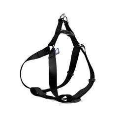 Record Harnas voor honden, van zacht nylon, uitgerust met snelsluiting op de rug, dubbele ring van metaal, kleur zwart, maat XL, omtrek 56-81 cm