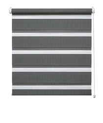 Deco Company Duo Clamp-On Roller Blind, Double Roller Blind for Windows, No Drilling Required, All Mounting Parts Included, Polyester, Anthracite, 80 x 150 cm