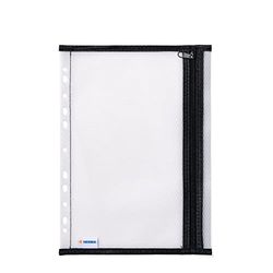 HERMA Carpeta para Documentos A4 con Cremallera, Bolsillo Impermeable con Cremallera, Carpeta de plástico Perforada con Cierre y Cremallera, Semitransparente, 32 x 23 cm