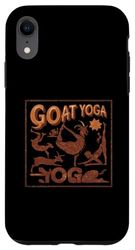 Carcasa para iPhone XR Divertido póster de postura dura de yoga de cabra