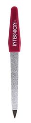 Intervion 180 Grit Sapphire Nail File, 4.92" Size, Small, Red/Silver