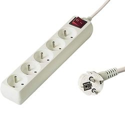 PremiumCord PP5K-07 extensão múltipla 7 m 5 tomada(s) CA branco, várias bases (7 m, 5 saídas CA, Tipo E/F, branco, 250 V, 10 A)