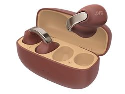 JVC Auriculares Inalámbricos Bluetooth | 24h de Batería y Carga Rápida | Oido Abierto | Ligeros y Resistentes al Agua | Deportivos con IPX4 y Control Táctil - HA-NP1T Granate