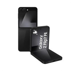 Samsung Galaxy Z Flip7 FE AI Phone, Foldable Design, Wide Cover Screen, 50 MP Camera, Smooth Processor, 128GB Storage, 8 GB Memory, Black, 3 Year Samsung Extended Warranty (UK Version)