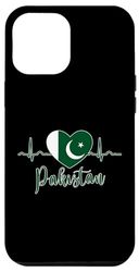 Coque pour iPhone 14 Pro Max Drapeau du Pakistan Cœur Pakistanais Heartbeat ECG Racines pakistanaises