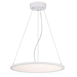 Westinghouse Lighting 65751 – Lampada a sospensione da interno a LED Atler, finitura bianca opaca con disco acrilico bianco