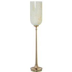 PORTAVELAS CRISTAL C/PIE ALUMINIO DORADO_°15X86CM