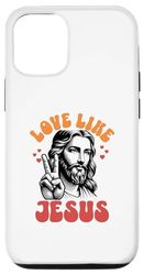 Carcasa para iPhone 15 Love Like Jesus Retro 70s Style Christian Men Women