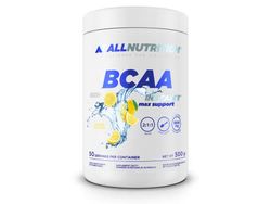ALLNUTRITION BCAA Max Support - Branched Amino Acids Instant Powder - BCAA Food Supplement with L-Glutamine & Taurine - Supports Post Workout Recovery - 500g - Lemon