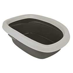 Trixie 40111 Kattentoilet Carlo, met Rand, 31×14×43 cm, Donkergrijs/Lichtgrijs