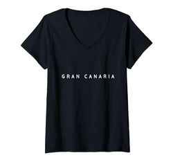 Mujer Souvenirs de Gran Canaria/Complejo vacacional de playa en Gran Canaria Camiseta Cuello V