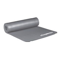 Relaxdays yogamat, 1 cm dik, voor pilates, fitness, gewrichtsvriendelijk, draagband, sportmat 60 x 180 cm, grijs