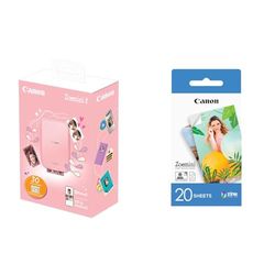 Canon Zoemini 2 Pack Imprimante Photo + 30 Feuilles Assorties, Rose Doré & Papier Photo Zink 5 נ7,6 cm Zoemini | Pack de 20 Feuilles | Impression sans Encre