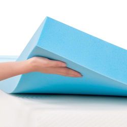 Hokway Cubrecolchón de Espuma viscoelástica con infusión de Gel, Memoria, Azul, 3ft Single (90x190cm)