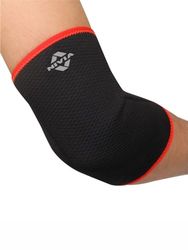 NIVIA Orthopedic Performance Slip-in Elbow Support (Black/Red, Size - Medium) | Material - Neoprene | Pain Relief, Gym, Sports, Exercise, Workout, Cycling
