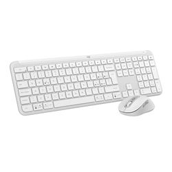 Logitech MK950 Signature Slim wireless tastiera e mouse Kit con di digitazione silenziosi, switch tra tre dispositivi, Bluetooth, più sistemi operativi, Windows, Mac, Layout Italiano QWERTY, Bianco