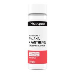 Neutrogena | Vätskeexfolierande anti-finnar + 7% AHA + Panthenol (125 ml) - Ansiktsbehandling mot finnar med glykolsyra + citronsyra - exfolierande för aknebenägen hud utan doft