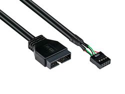 Good Connections Adapter intern USB 3.0 pin header stekker naar USB 2.0 pin header aansluiting - zwart - 0,30 m / 30 cm