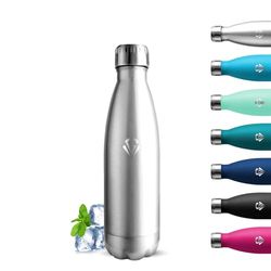 Grsta Botella Agua Acero Inoxidable, Botella Termica 500ml, A Prueba de Fugas, Botella sin Bpa, Botella de Agua Deportiva, Mantiene 24H Frio/12H Calor, para la Escuela, Cafetería, Oficina, Cámping