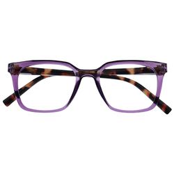 OPULIZE KOI Occhiali da Lettura - Montatura Rettangolare Grande - Viola - Uomo e Donna - Cerniere a Molla - R50-5 - +3.50