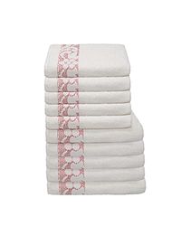 Italian Bed Linen N.10 Pezzi Spugna Kate, Fiore Bordeaux, 50x100cm, 10 unità