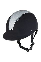 HKM Graz Casques Fille, Noir/Argent, L-XL (59-61cm)