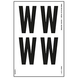 One Letter Sheet - W - 36mm Character Height - 300x200mm - Self Adhesive Vinyl
