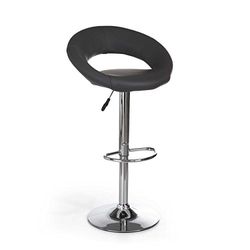 AC Design Furniture Conjunto de 2 tamboretes de bar couro sintético, preto, 82 - 103 cm