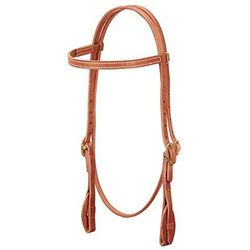 Weaver Leather ProTack Fita de pele para a cabeça (pele, mudança rápida, pontas de palheta), 10-0078, Russet