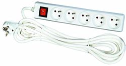 Voltman DIO013035 Extensão de 5 tomadas (2P + T, cabo de 1,5 m, inclui interruptor)