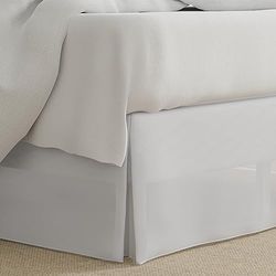 Lux Hotel Microfiber Tailored Style Bed Skirt with Classic 14 Inch Drop Length, King, White