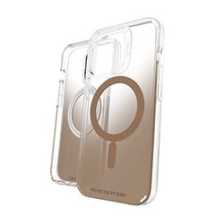 ZAGG Gear4 - Custodia a scatto Milan - Custodia trasparente compatibile con MagSafe con bellissimi dettagli - per Apple iPhone 13 Pro, oro, 702008221