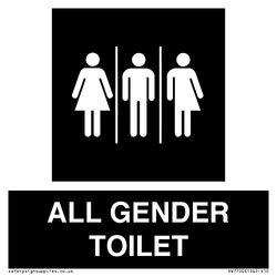 Female, Male and Non-gender specific in black panel Sign - 100x100mm - S10