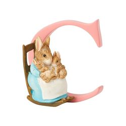Peter Rabbit, figura de coelho com coelho e letra "C" para pendurar, Home Deco, Enesco