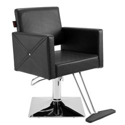 VEVOR Chaise de Coiffeur Hydraulique Fauteuil Salon Coiffure Pivotant 360° Charge 150 kg Hauteur Réglable 930-1080 mm Siège Barbier avec Repose-Pieds pour Salon Professionnel, Shampoing, Beauté, Noir