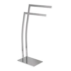 Relaxdays Porte-serviettes en inox WIMEDO HxlxP: 80 x 32 x 20 cm support serviettes sur pied 2 barres, argent