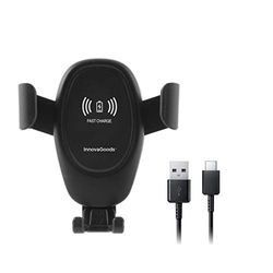 InnovaGoods® Support de téléphone avec Chargeur sans Fil pour Voiture Wolder, Charge Votre téléphone sans Fil Pendant Que Vous conduisez, avec Une Puissance de 10W, idéal pour la Voiture.