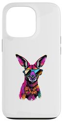 Canguro Indossare Occhiali Da Sole Divertente Animale Colorato Canguro Custodia per iPhone 13 Pro