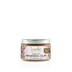 Loelle - Pure Red Clay Powder, Natural Remedy Against Acne and Blackheads for Normal Skin - Mattify & Purifying Face Mask - Rhassoul Clays Made in Morocco (150g)